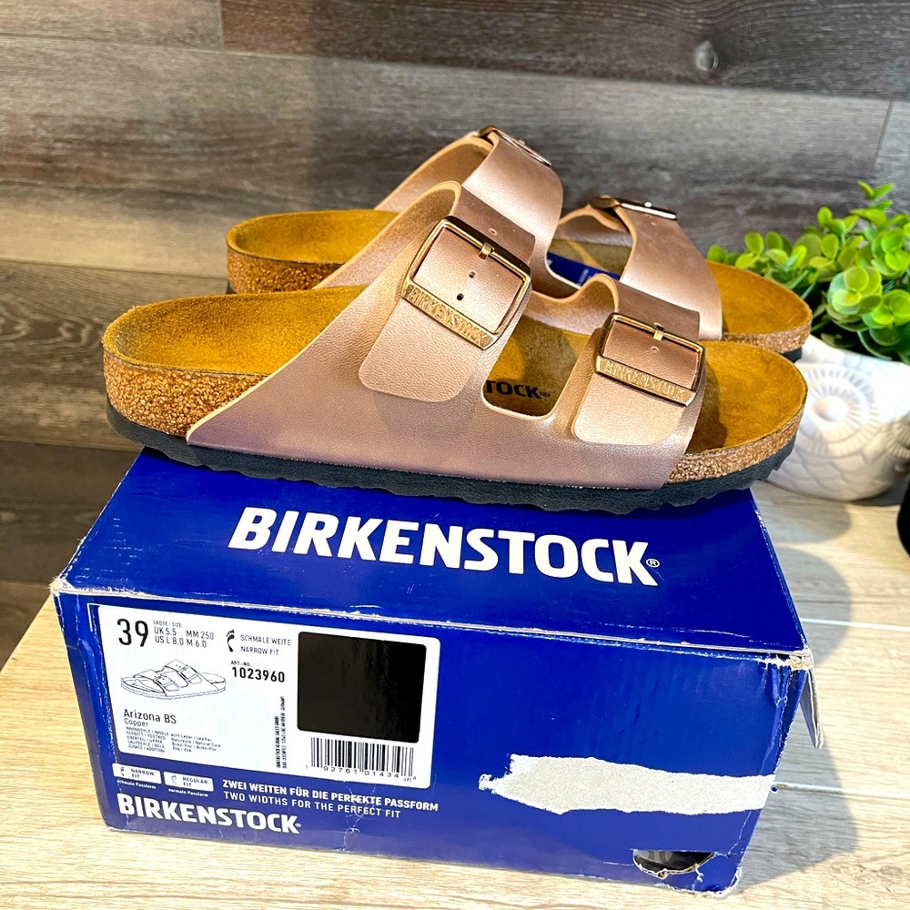 ✨BIRKENSTOCK ARIZONA BIRKO-FLOOR✨ BRAND NEW, ROSE GOLD, size 39
